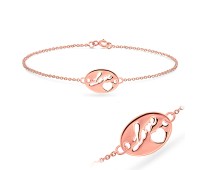Rose Gold Plated Valentine Silver Bracelet BRS-136-RO-GP
